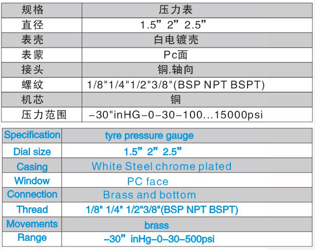 電泳殼壓力表